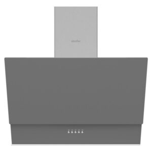 Simfer 8715 Premium Silver/Gri Eğik Push Button Cam Davlumbaz