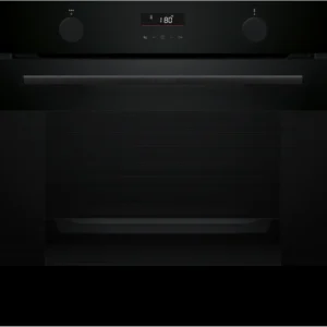 Bosch HUA736EA0T 76 Litre Ankastre Fırın Kıbrıs buhar destekli siyah cam tasarım, Bosch Serie 4 black glass built-in oven North Cyprus.