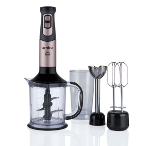 Arnica stick blender set geniş doğrayıcı haznesi ve dörtlü bıçak